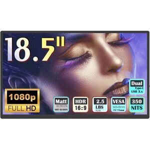 18.5 inch Portable Monitor Ultra Slim Compatible with Phone Laptop Gaming Device
